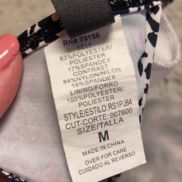 Kenneth Cole Bikini Swimsuit Floral Ruffle M Medium Y2K - Picture 6 of 6